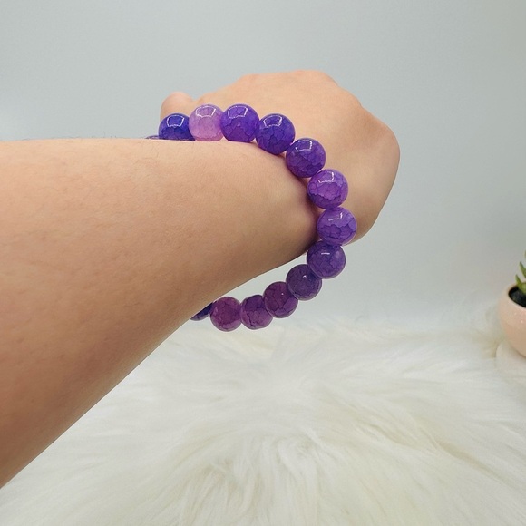 Celina Glass Beaded Bracelet in Lavender - Picture 3 of 4